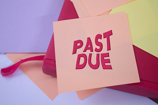 Notes Due Back Image Past Due Text On Adhesive Note Paper Event Celebration Reminder Message ...