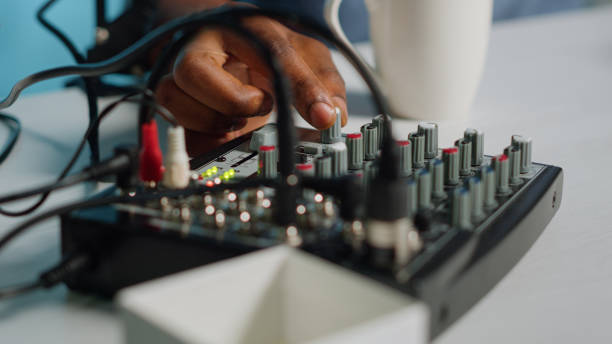 istock Close up of hand using recording equipment on camera 1456103090