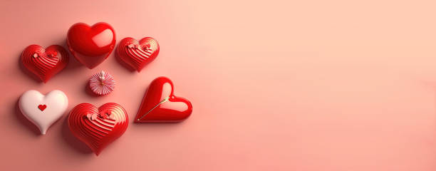 istock Valentine's Day banner with a 3D heart in a bold red color 1456105037