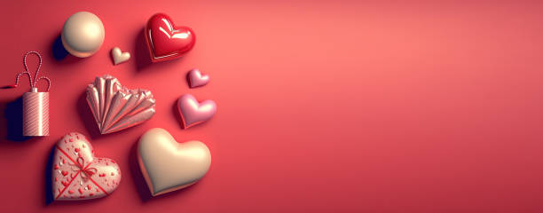 istock Valentine's Day banner with a 3D heart in a bold red color 1456105066
