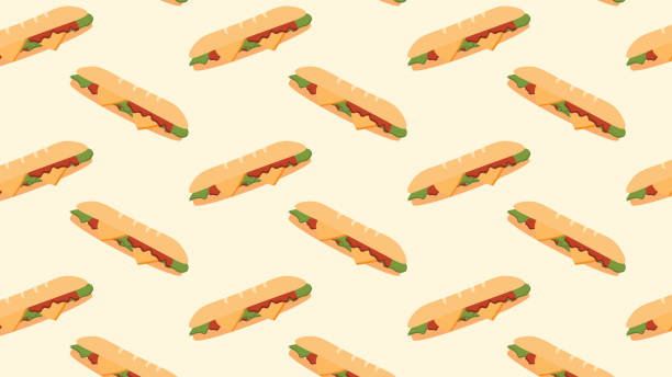 ilustrações de stock, clip art, desenhos animados e ícones de submarine sandwich desing banner, poster, background - cold sandwich illustrations