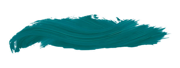 istock Turquoise brush isolated on white background. deep lake green brush 1456108556