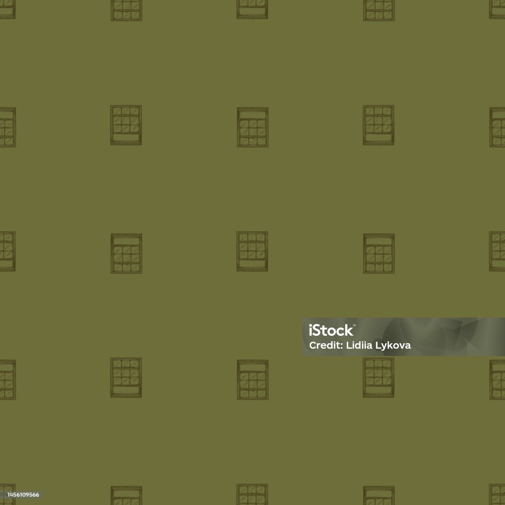 Open Window Pane Pattern Opened Window Engraved Seamless Pattern Vintage Element Inside Wall In ...