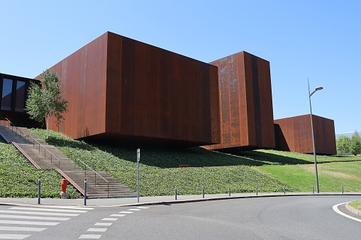 The Soulages Museum, museum of contemporary art and works by the painter Pierre Soulages, exterior view, city of Rodez, Aveyron department, France