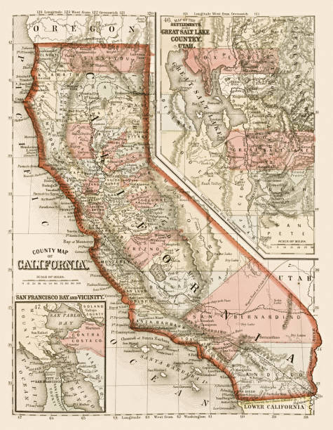 istock Map of the state of California, USA 1865 1456112907