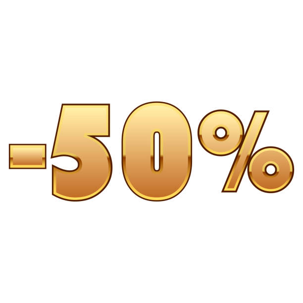 istock Banner golden shiny bright 50 percent price reduction 1456113285