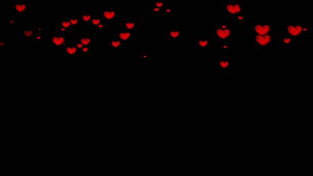 istock Illustration material of many red hearts (black background) 1456115194