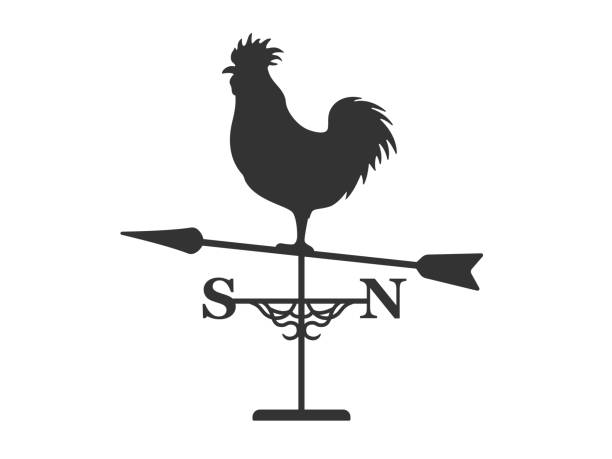 иллюстрация силуэта флюгера. - weather vane stock illustrations