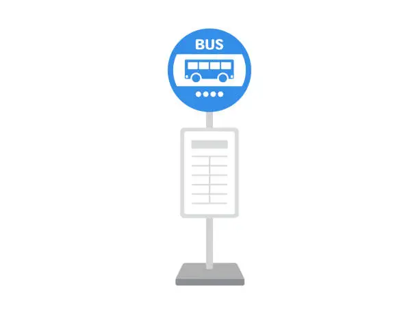 Vector illustration of Illustration of a blue bus stop.