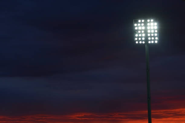 Stadium lights stock photo