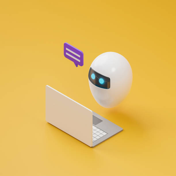 AI chatbot assistant AI chatbot assistant, automatic reply message, 3d illustration chatbot stock pictures, royalty-free photos & images