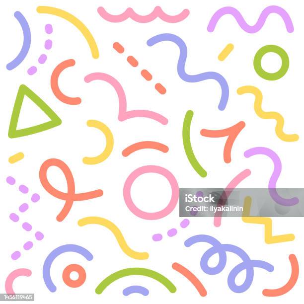 Simple Line Colored Bright Colored Lines Pattern Abstract Background Doodle Of Thick ...
