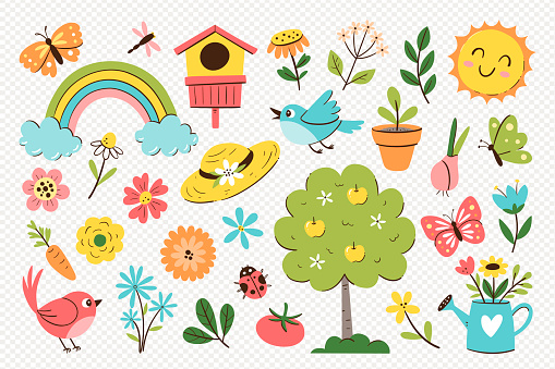 Spring Objects Collection Stock Illustration - Download Image Now ...