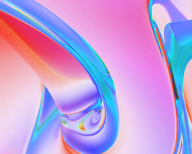 istock 3d rendering Curve Dynamic Fluid Liquid Wallpaper. Light Pastel Cold Color Colorful Swirl Gradient Mesh. Bright Pink Vivid Vibrant Smooth Surface. Blurred Water Multicolor Neon Sky Gradient Background 1456129162