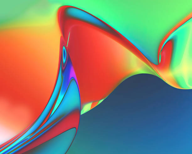 istock 3d rendering Curve Dynamic Fluid Liquid Wallpaper. Light Pastel Cold Color Colorful Swirl Gradient Mesh. Bright Pink Vivid Vibrant Smooth Surface. Blurred Water Multicolor Neon Sky Gradient Background 1456129203