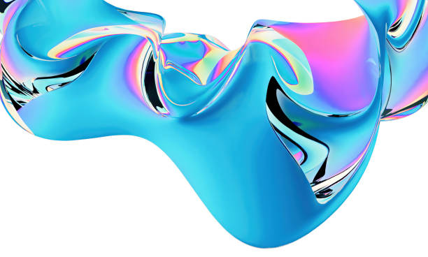 istock 3d rendering Curve Dynamic Fluid Liquid Wallpaper. Light Pastel Cold Color Colorful Swirl Gradient Mesh. Bright Pink Vivid Vibrant Smooth Surface. Blurred Water Multicolor Neon Sky Gradient Background 1456129287