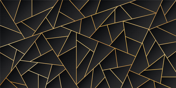 istock vector illustration of abstract background with gold lines and black triangle geometric shapes 1456136296