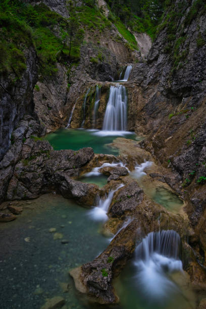 istock Impressive waterfalls with long time exposure in Bavaria, Germany 1456136407