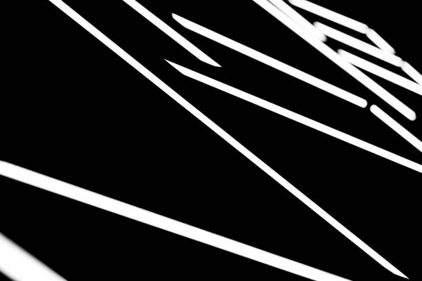 White abstract lines isolated on a black background