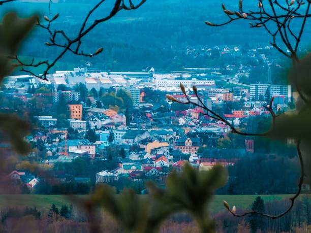 istock Town with its lights during the evening 1456138487