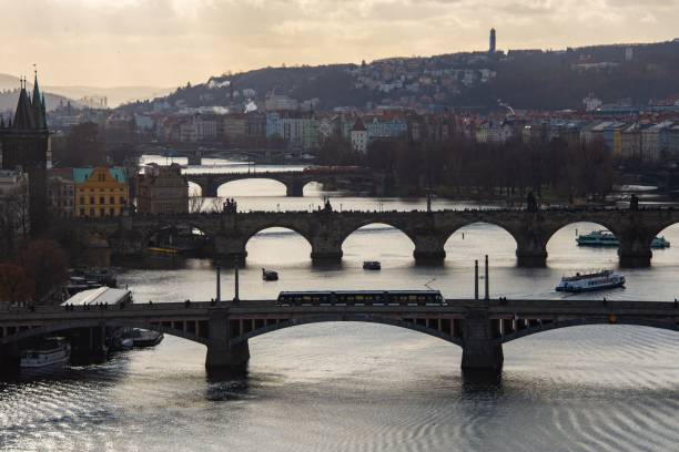 istock Vltava river with several bridges in the Czech Republic 1456139469