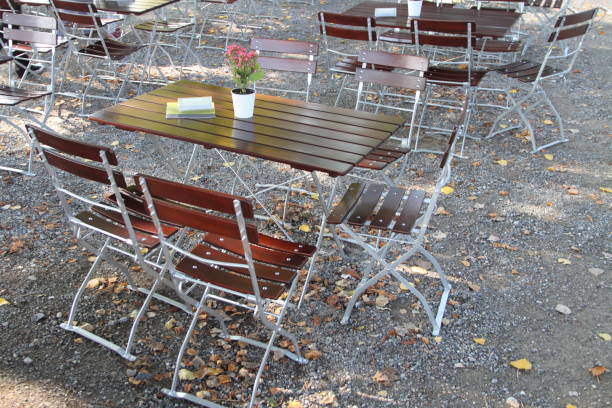 istock chairs and tables in an empty beer garden 1456143221