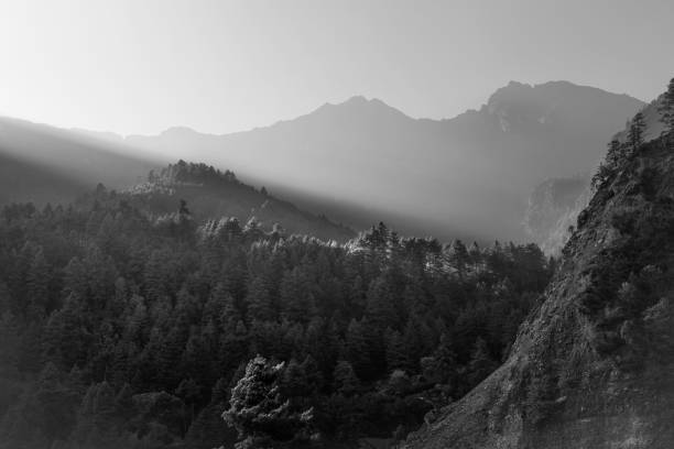 istock A black and white image of scenery on the  Everest Base Camp Trek 1456143432