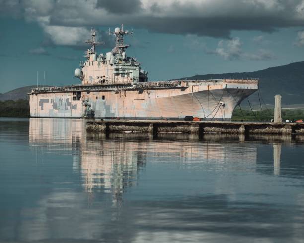 istock Large industrial cargo ship on a calm sea 1456143734