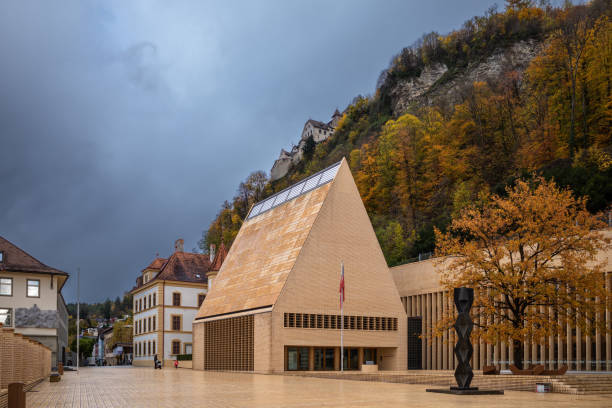 Famous Stadtle Street In The Center Of Vaduz, Liechtenstein
