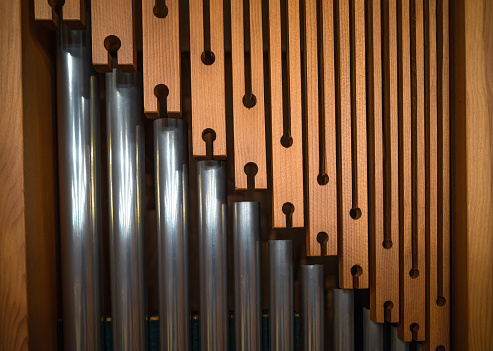 Pipe Organ, Music, Color Image, Silver - Metal, Silver Colored