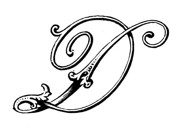 Antique vintage letter D