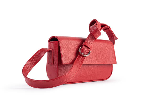 istock Female red leather modern handbag 1456154652