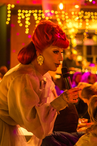 Drag Queen compering an evening performance