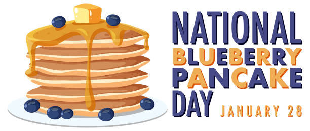 national blueberry pancake day design - shrove tuesday stock-grafiken, -clipart, -cartoons und -symbole