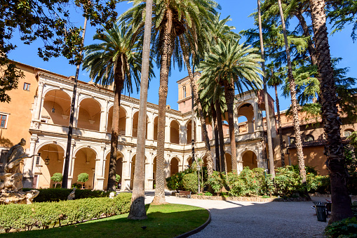 Garden of Palazzo Venezia palace in Rome, Italy