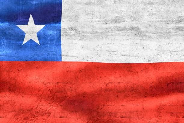 istock Chile flag - realistic waving fabric flag 1456163454