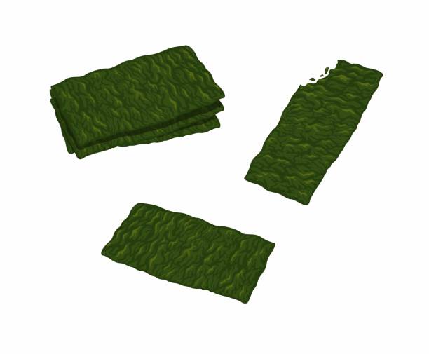 海藻スナッククリスピー別名海苔シンボルセット漫画イラストベクター画像 - 海藻点のイラスト素材／クリッ��プアート素材／マンガ素材／アイコン素材