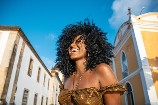 Afro beauty, Portrait, Beautiful woman, Afro hair, City