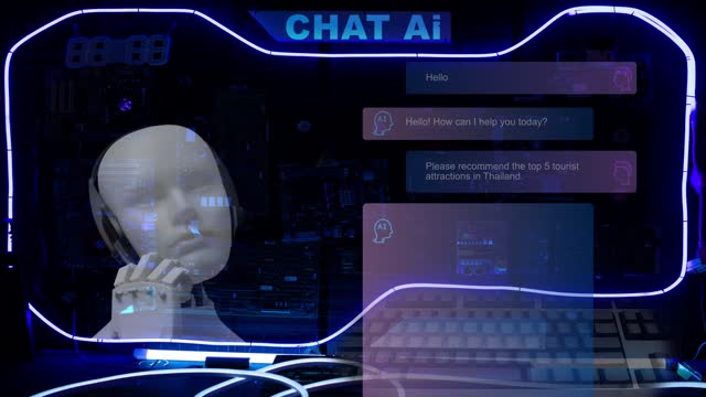 People chat with chat Ai by typing requests to the machine then An Ai responds with a set of information on screen.