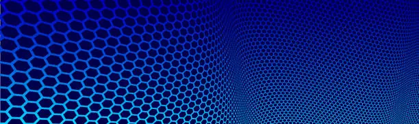 Vector illustration of Hexagons pattern in 3D perspective vector abstract background, technology theme network and big data image.