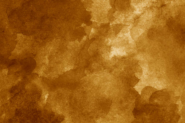 Orange brown abstract watercolor. Art background for design. Ocher color. Autumn. Orange brown abstract watercolor. Art background for design. Template. Ocher color. Spots, daub. Grunge. Autumn. copper wall stock pictures, royalty-free photos & images