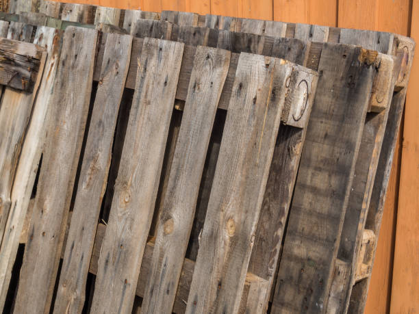 istock Wooden pallets at a construction site 1456177625