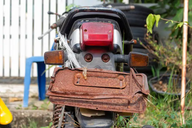 motorcycle license plate old rust number retro.