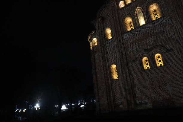 istock Old Ukrainian church at night 1456186008