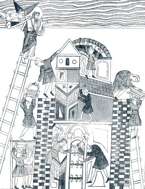 istock Building the Tower of Babel - blblical mythology 1456188368