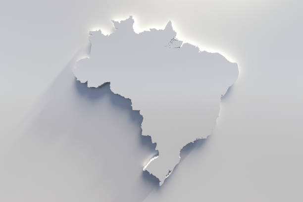 istock Extruded map of Brazil 3d render 1456193346