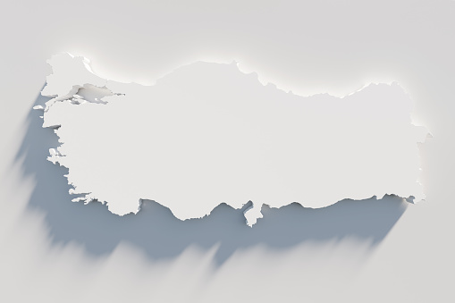 Extruded map of Turkey  3d render
