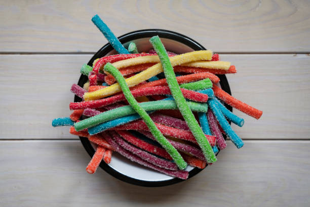 liquorice confectionery on grungy background,multicolored and colorful sweet food,sweets or candy concept