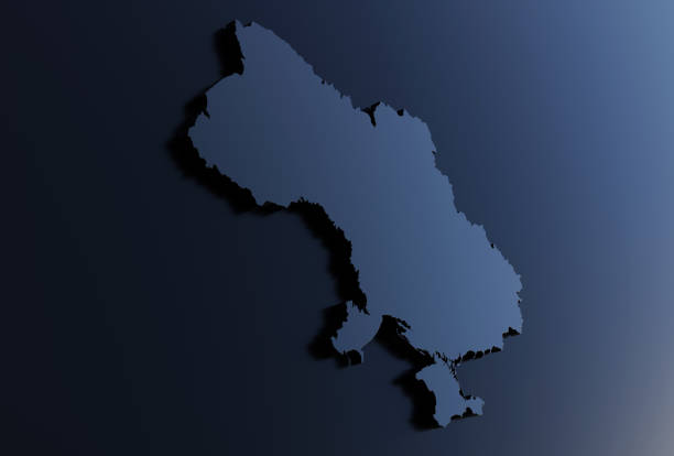 Extruded map of Ukraine  3d render
