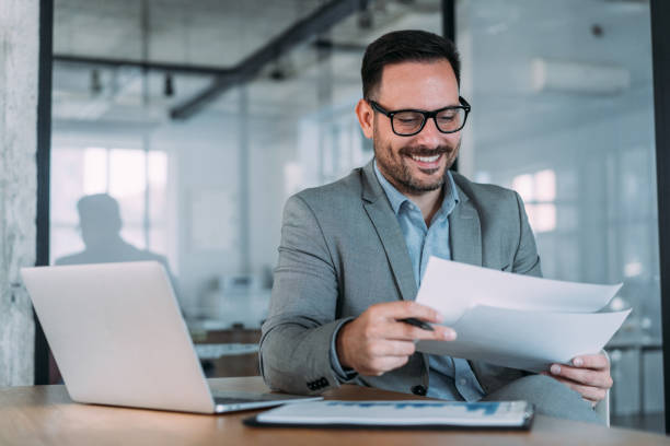 istock Businessman working in the office. 1456194320
